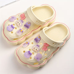 12pcs Purple Princess Bow Shoe Flowers For Crocs Shoes