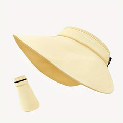 Wide Brim Foldable Visor Hat Solid UV Protection Sun Hat