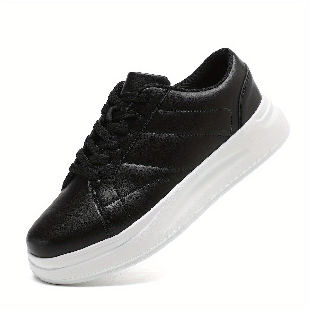 Men's Solid Low Top Lace up Skate Shoes
