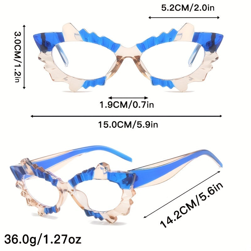 Y2K Snowflake Decorative Glasses Jelly Block Irregular Alien Glasses