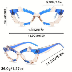Y2K Snowflake Decorative Glasses Jelly Block Irregular Alien Glasses