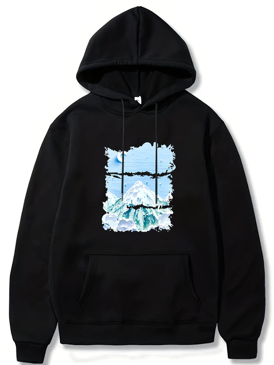 Mountain Print Men's Pullover Hoodie