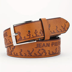 1pc Alloy Buckle PU Striped Belt Access...