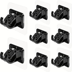 8pcs Adhesive Curtain Rod Brackets - No Drilling Rod Holder Hooks