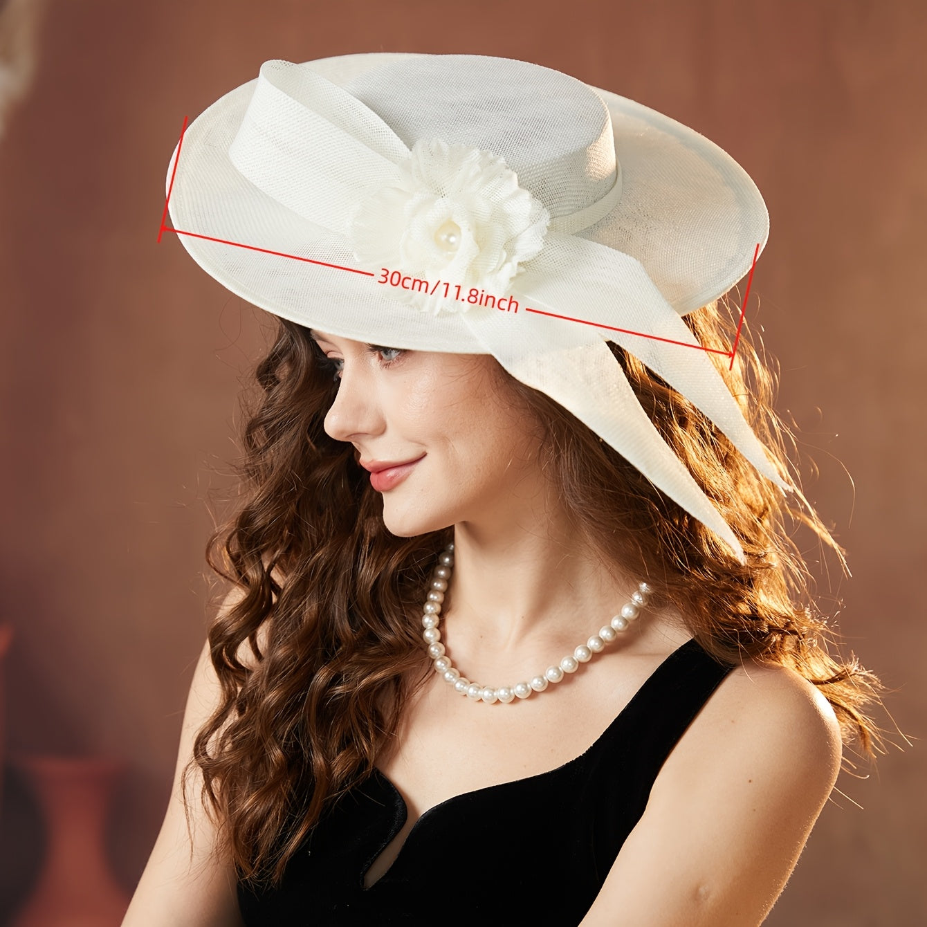 Royal Fascinator Hat with Floral Accent for Women Tea Parties Weddings