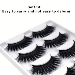 5 Pairs Long Crossed 3D Natural False Eyelashes