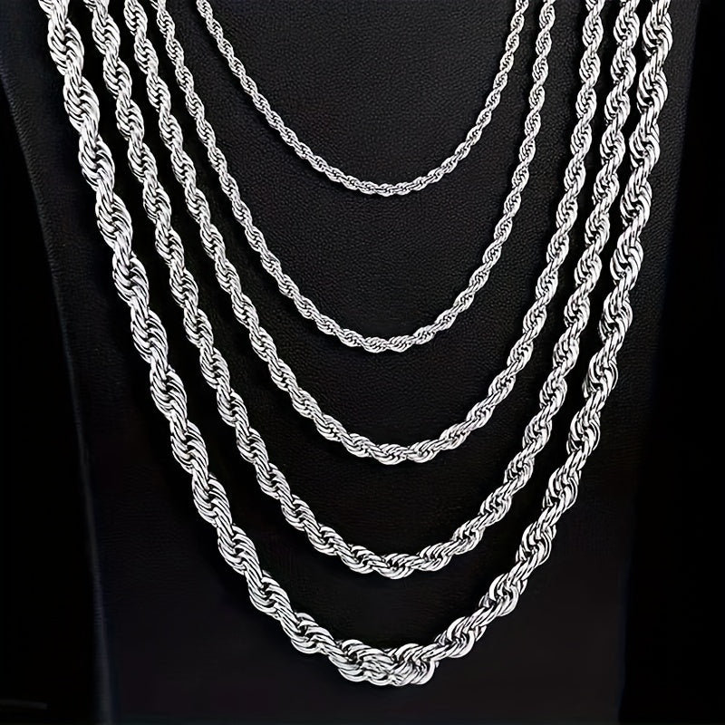 Hip Hop Spiral Chain Necklace Stainless Steel Vintage Necklace For Men