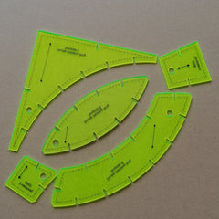 5pcs Transparent Sewing Quilting Templates Craft Patchwork Ruler