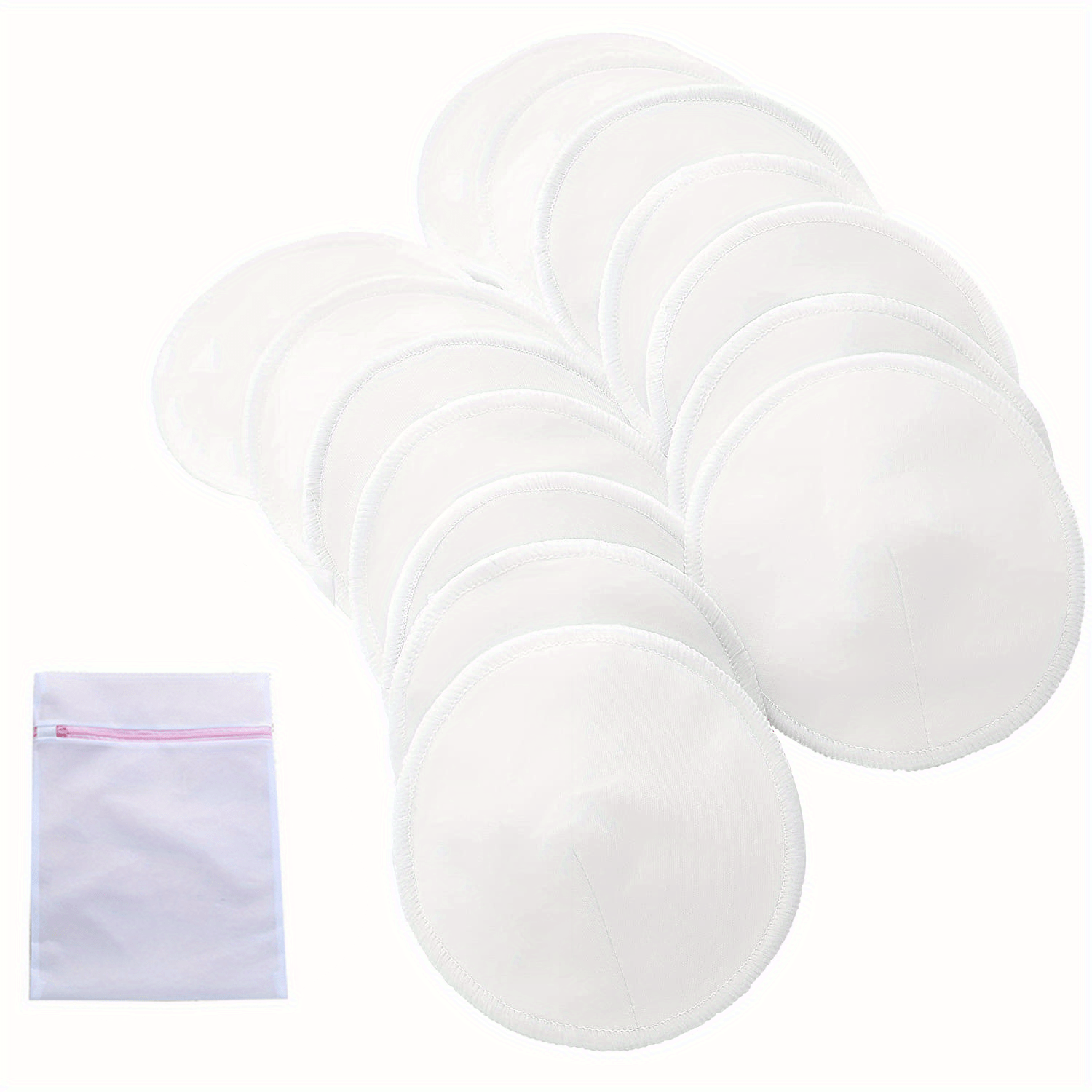 Organic Bamboo Nursing Pads 14 Washable Breastfeeding Pads with Wash Bag