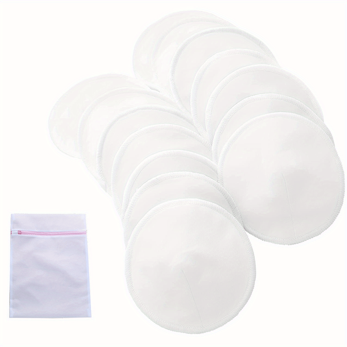 Organic Bamboo Nursing Pads 14 Washable Breastfeeding Pads with Wash Bag