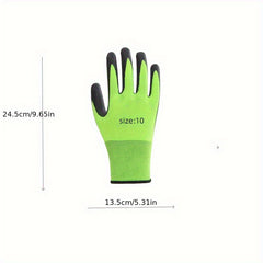 Gardening Gloves Rubber Coated Protective Work Gloves Medium Size