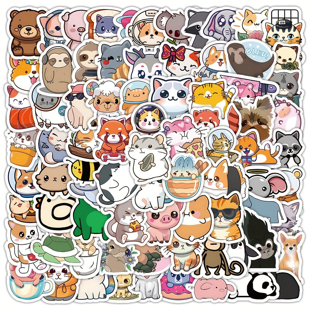 100 Cartoon Animal Stickers Waterproof Self Adhesive Decals
