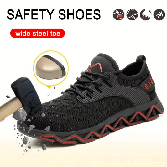 CEATSAFETV Men's Steel Toe Work Shoes Puncture Proof Anti skid