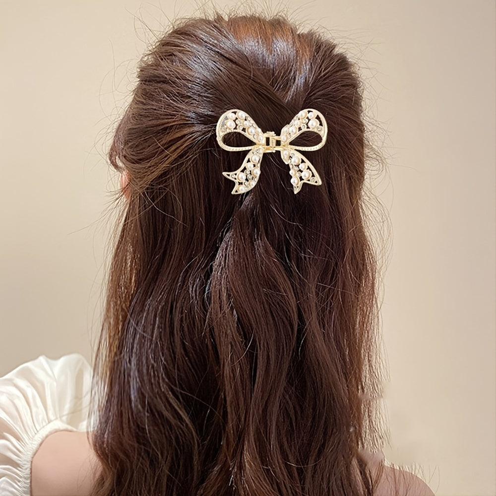 Rhinestone Hairpin Bow Headdress Pearl Hair Clips Butterfly Hair Accessories