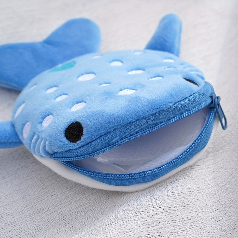 Plush Shark Coin Purse for Kids - Cartoon Girls Coin Bag