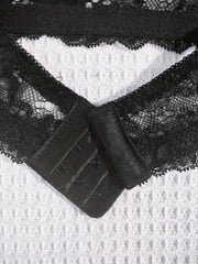 Floral Lace Wireless Halter Bow Tie Bra