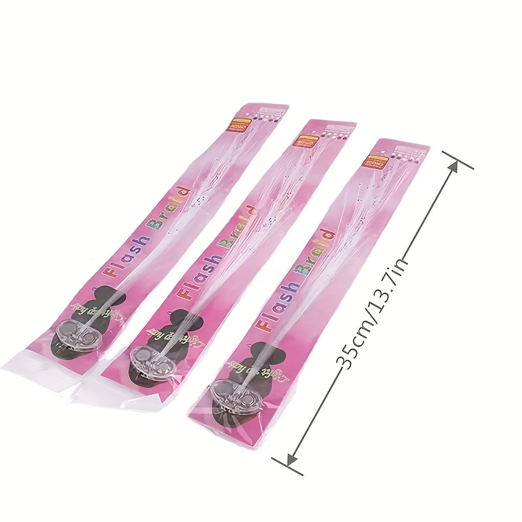10pcs Colorful LED Luminous Braids for Festivals and Parties