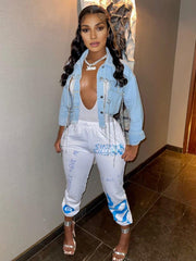Tassel Backless Denim Jacket