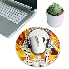 Happy Skull Pattern 20x20cm Mouse Pad Non-slip Rubber Sewn Edge
