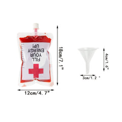 20pcs Halloween Blood Bags 250ml Drink Containers Party Favors
