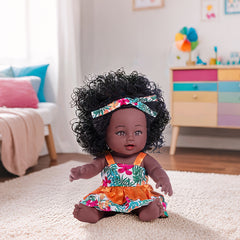 Stylish Reborn Doll with Curly Hair & Floral Dress Realistic Baby Doll