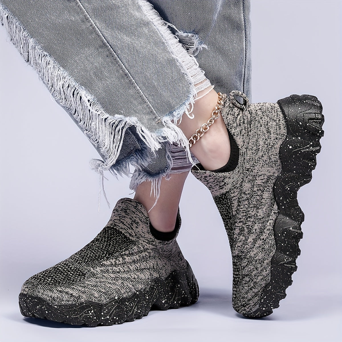 Grey Mesh Road Running Shoes Women Lightweight Sport Shoes