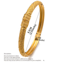 1 Pc Golden Bangle Bracelet 24K Plated Copper Hand Jewelry Decor