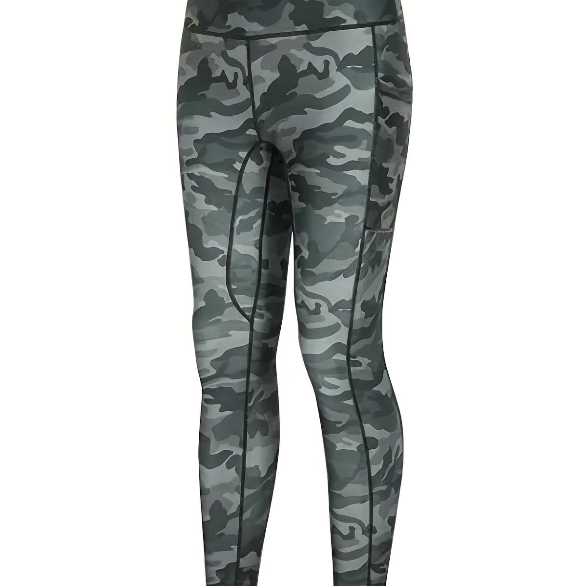  Camo Print Tummy Control Yoga Pants With Pockets