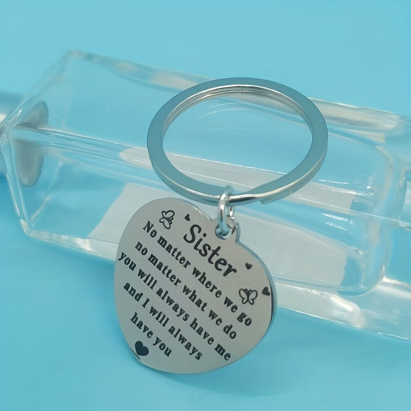 Sister From Brother Keychain, Soul Sister Gift, Birthday Christmas Keyring