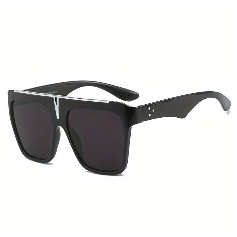 Square Jelly Rivet Top Bar Sunglasses UV400