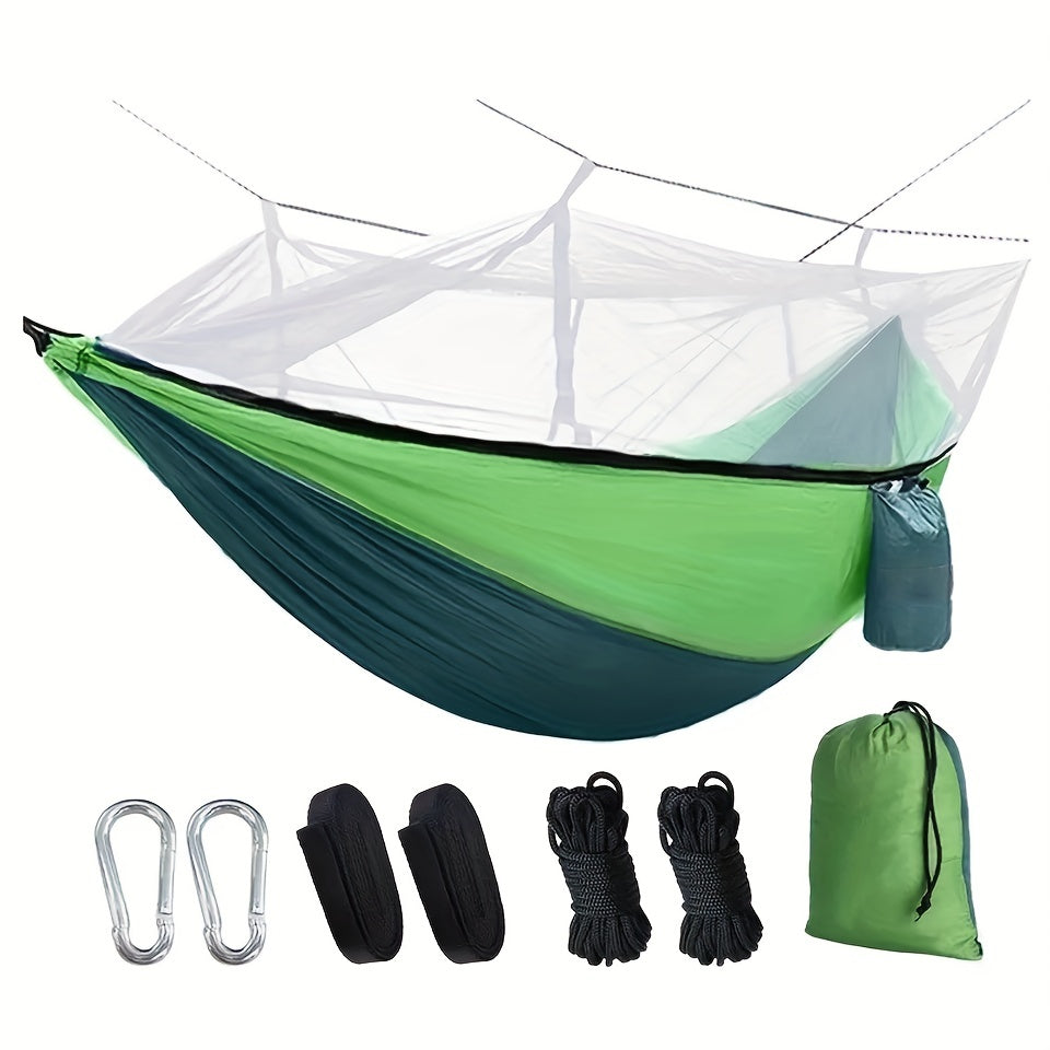 Portable Hammock With Mosquito Net Lightweight Parachute Fabric Outdoor Camping