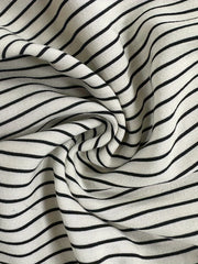 Women's Plus Stripe Print Loose Fit Trousers With Pockets