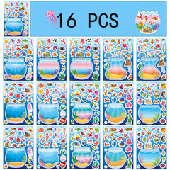 Summer Ocean Animals Aquarium Stickers - 24 Sheets