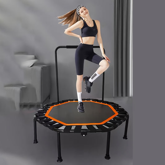 Foldable Trampoline Fitness Trampoline With Straps Adjustable Foam Handles