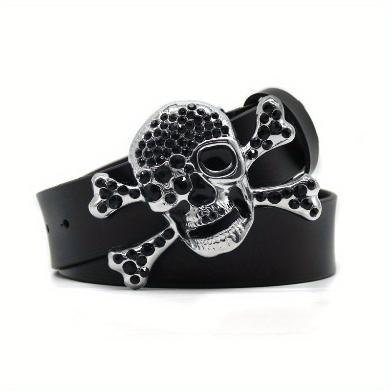 Rhinestone Inlaid Skull Rivet Belt Punk Y2K Hip Hop Gothic Belt