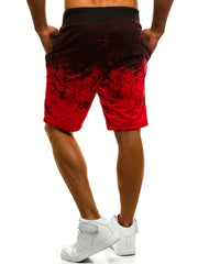Men's Sports Red Shorts Casual Running Shorts
