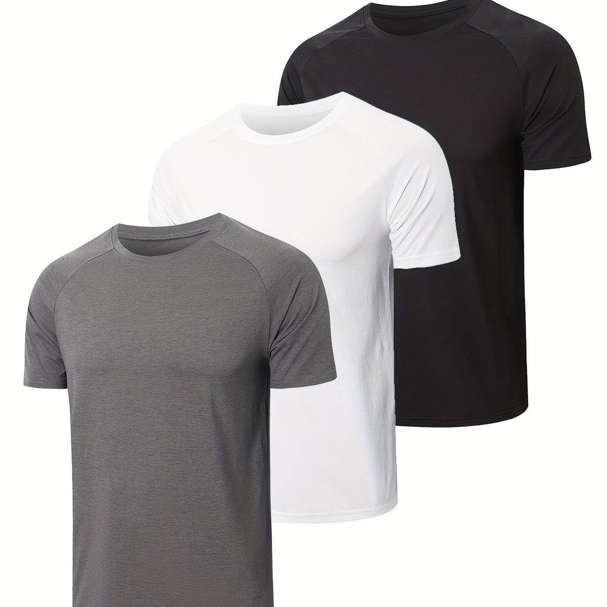 3 Pack Men's Solid Short Sleeve T-shirts