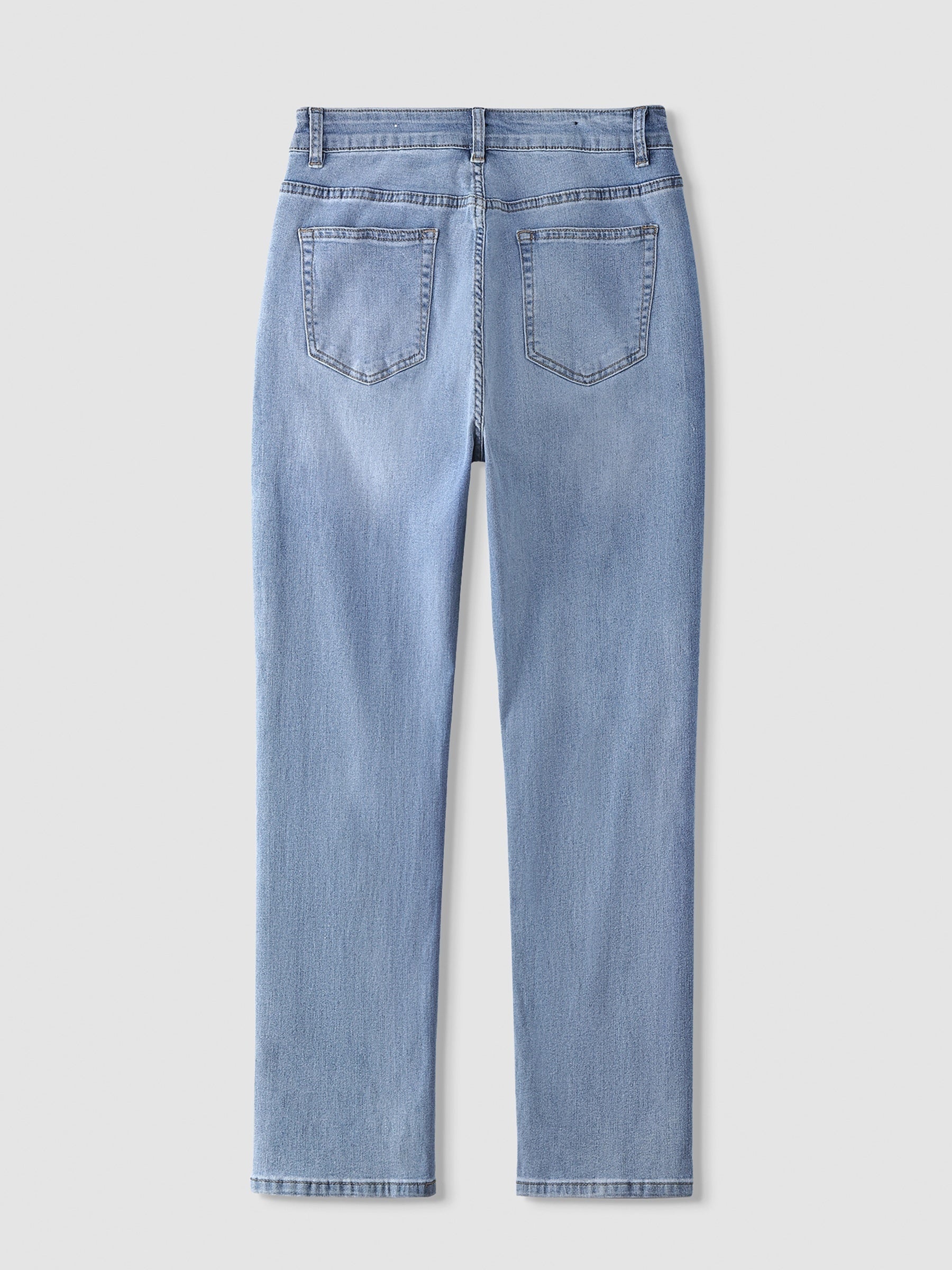  High Rise Straight Leg Denim Pants