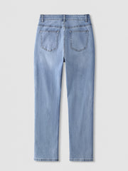  High Rise Straight Leg Denim Pants