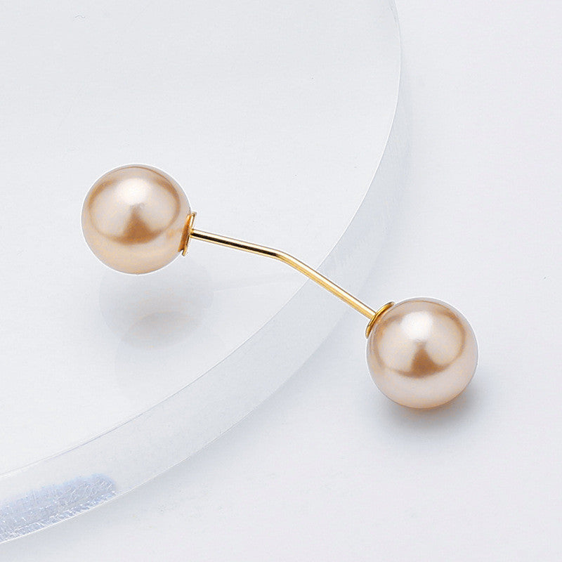 Faux Pearl Collar Clip Pin Women Clothes Brooch