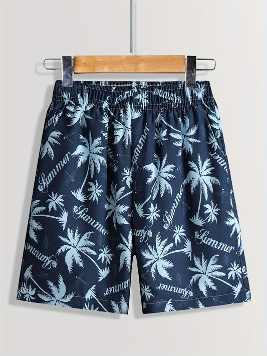 Boys Coconut Trees Casual Shorts for Vacation Beach