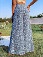 Women's Plus Ditsy Floral Print Wide Leg Trousers