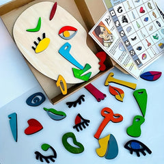 Montessori Wooden Puzzles Faces Educational Halloween Christmas