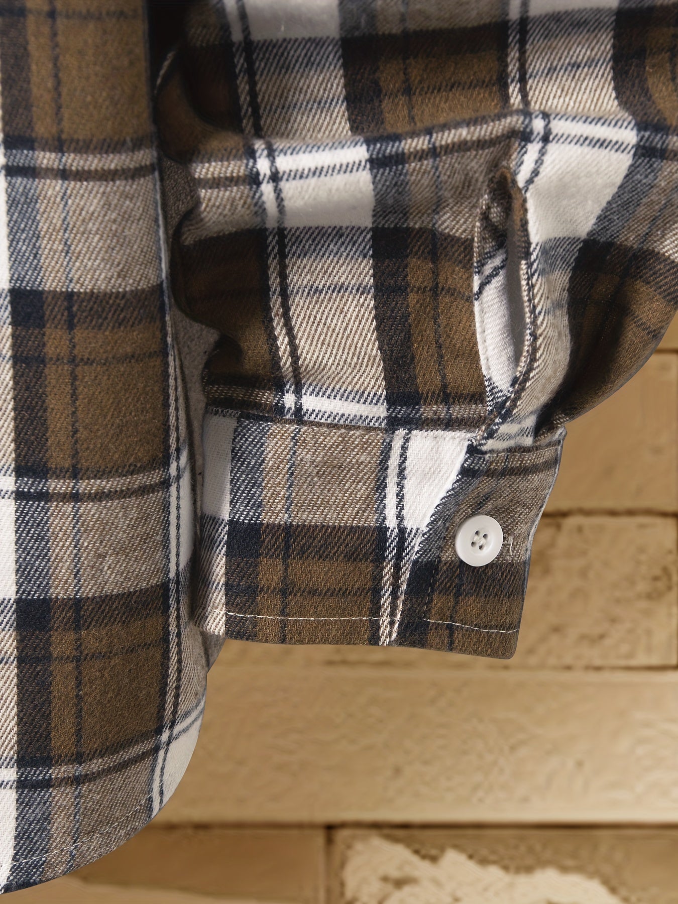 Men's Plaid Print Long Sleeve Button Up Shirt Lapel Casual Shirt Tops