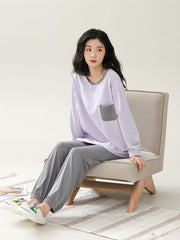 Women's Pajama Set Long Sleeve Top & Lounge Pants