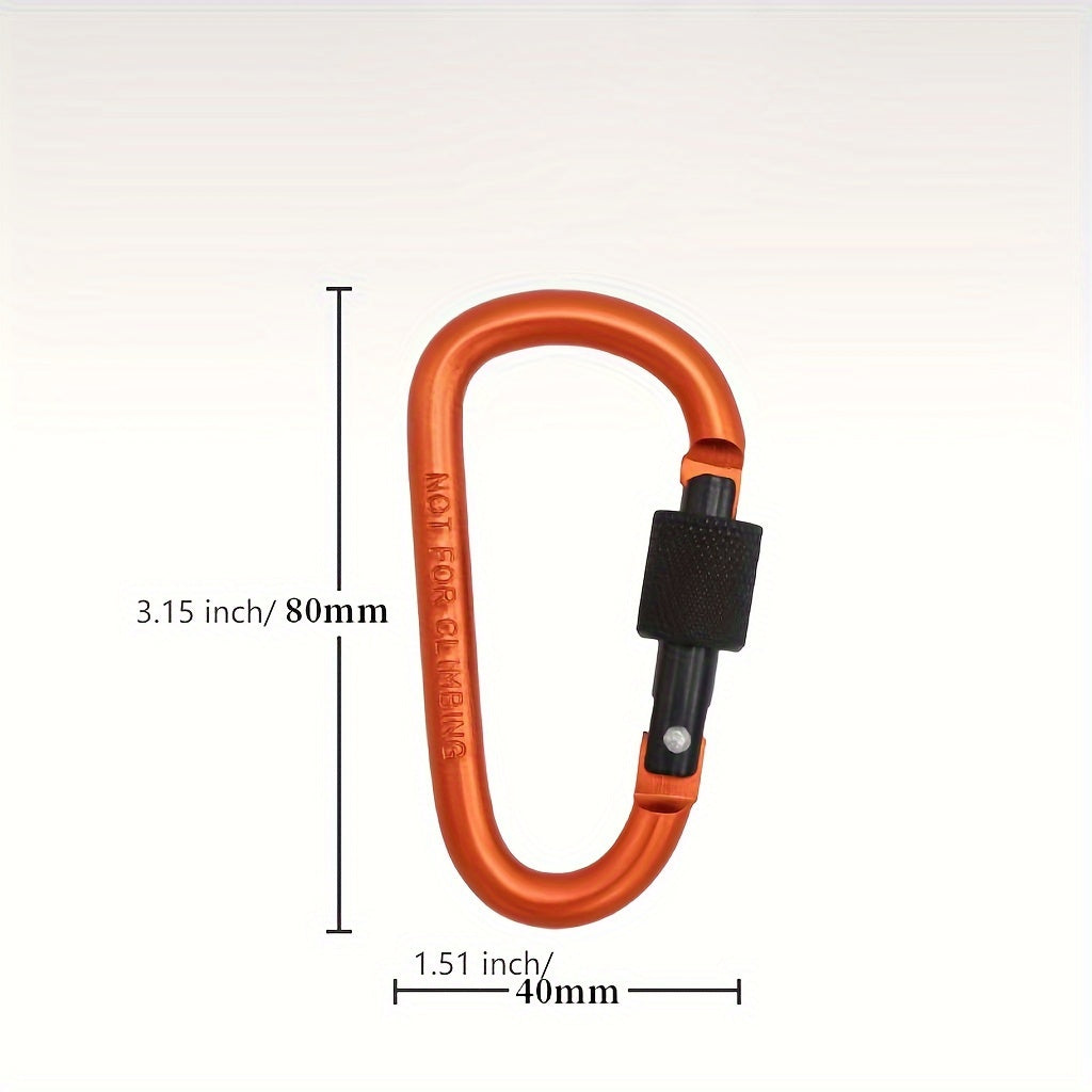 5pcs Aluminum Carabiner Backpack Lock Hook Safety D-shaped Quick Release