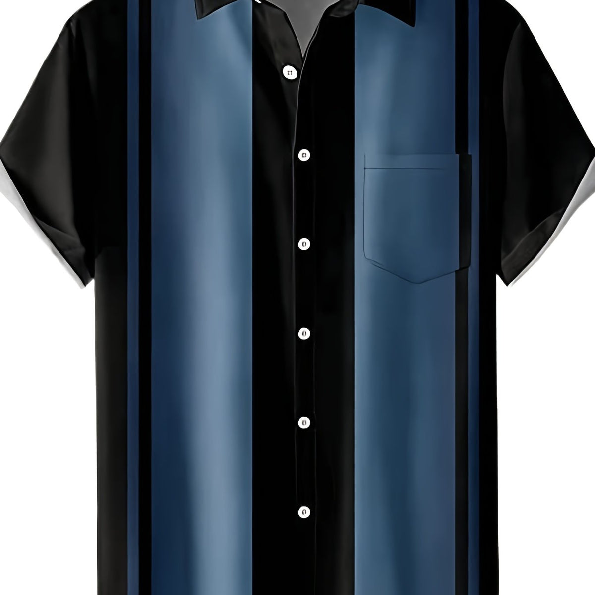 Stripe Print Men's Short Sleeve Shirt