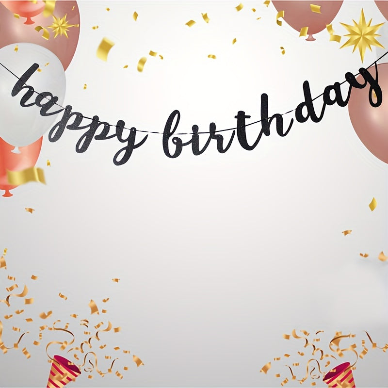 Cardboard Happy Birthday Party Flag Decoration Supplies