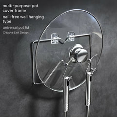 Stainless Steel Pot Cover Holder with Hook Kitchen Chopping Board Shelf