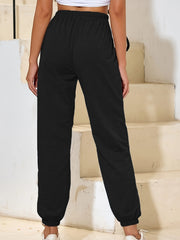 Women's Plus Solid Elastic High Rise Trousers